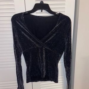 Cute silver and dark gray sparkly top